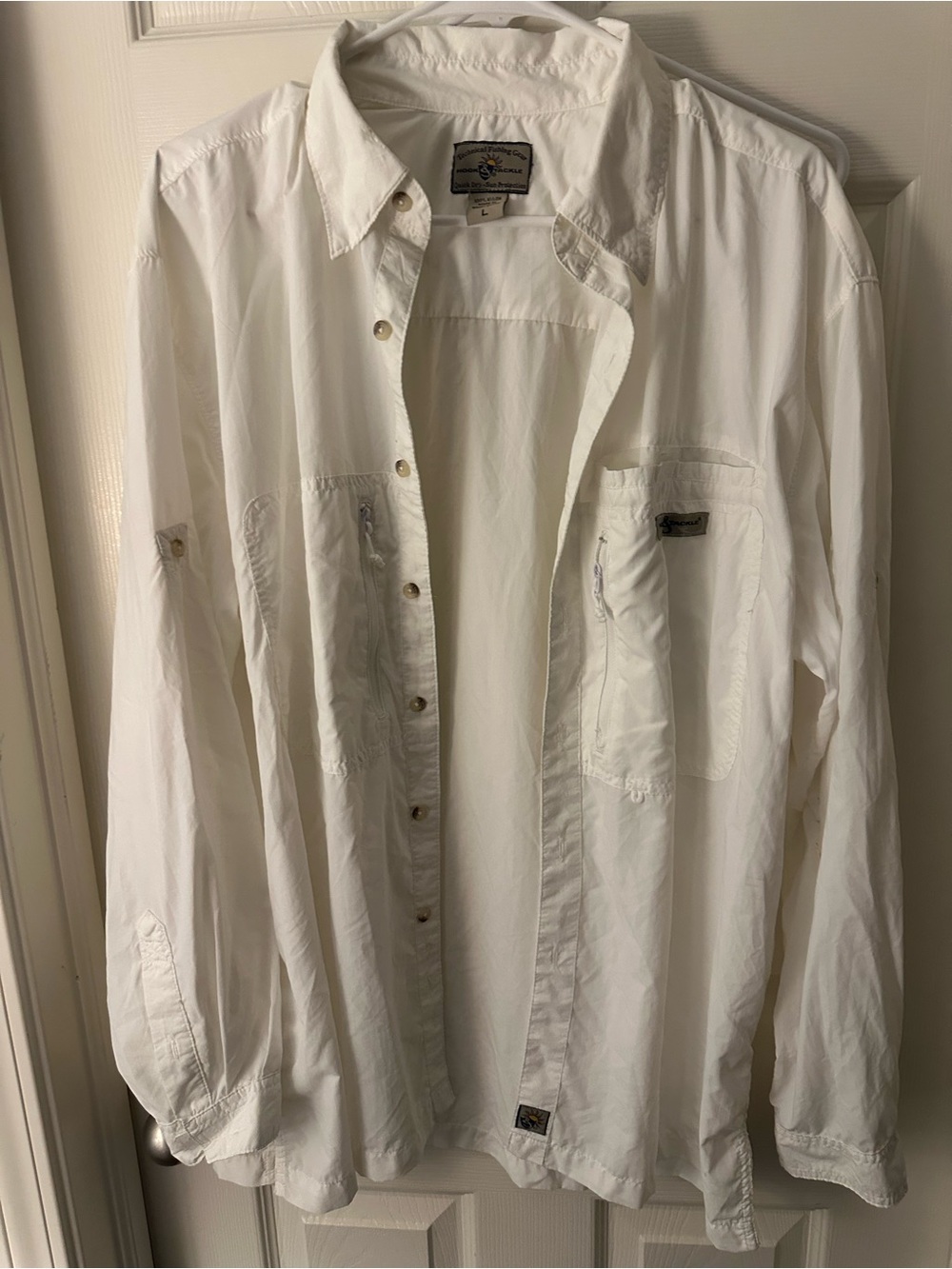 Men's White Long-Sleeve Button-Down Shirt